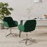 Chaises pivotantes à manger lot de 2 vert foncé tissu 