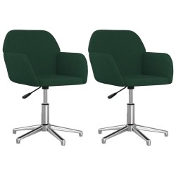 Chaises pivotantes à manger lot de 2 vert foncé tissu 