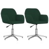 Chaises pivotantes à manger lot de 2 vert foncé tissu 