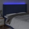 Tête de lit à LED Bleu 183x16x118/128 cm Tissu 