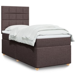 Sommier à lattes de lit avec matelas Marron foncé 90x200 cm 