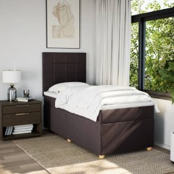 Sommier à lattes de lit avec matelas Marron foncé 90x200 cm 