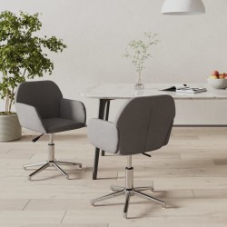 Chaises pivotantes à manger lot de 2 Gris clair Tissu 