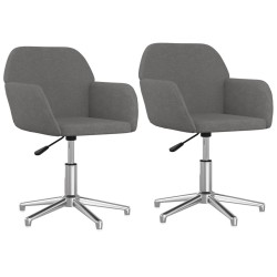 Chaises pivotantes à manger lot de 2 Gris clair Tissu 