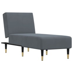 Chaise longue gris foncé velours 