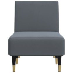 Chaise longue gris foncé velours 