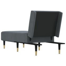 Chaise longue gris foncé velours 