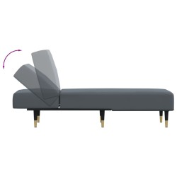 Chaise longue gris foncé velours 