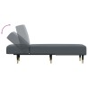 Chaise longue gris foncé velours 