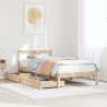 Cadre de lit sans matelas 75x190 cm bois de pin massif 