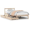 Cadre de lit sans matelas 75x190 cm bois de pin massif 