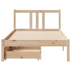 Cadre de lit sans matelas 75x190 cm bois de pin massif 