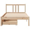 Cadre de lit sans matelas 75x190 cm bois de pin massif 