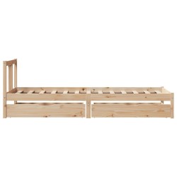 Cadre de lit sans matelas 75x190 cm bois de pin massif 
