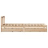 Cadre de lit sans matelas 75x190 cm bois de pin massif 