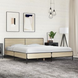 Cadre de lit sans matelas chêne sonoma 200x200 cm 