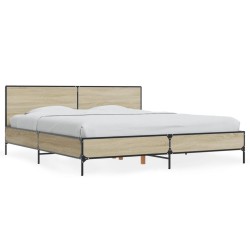 Cadre de lit sans matelas chêne sonoma 200x200 cm 