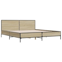 Cadre de lit sans matelas chêne sonoma 200x200 cm 