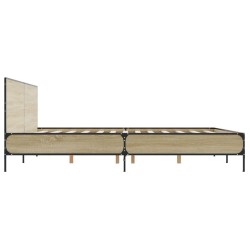 Cadre de lit sans matelas chêne sonoma 200x200 cm 