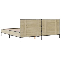 Cadre de lit sans matelas chêne sonoma 200x200 cm 
