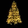 Sapin de Noël pré-éclairé et pommes de pin vert 195cm PVC et PE 