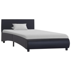 Cadre de lit avec LED sans matelas noir similicuir 90x200 cm 