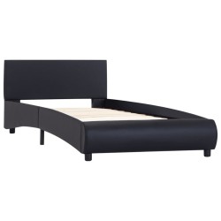Cadre de lit avec LED sans matelas noir similicuir 90x200 cm 