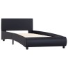 Cadre de lit avec LED sans matelas noir similicuir 90x200 cm 