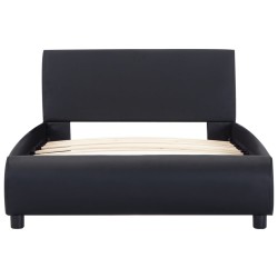 Cadre de lit avec LED sans matelas noir similicuir 90x200 cm 