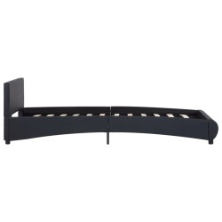 Cadre de lit avec LED sans matelas noir similicuir 90x200 cm 