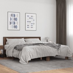 Cadre de lit sans matelas chêne marron 200x200 cm 