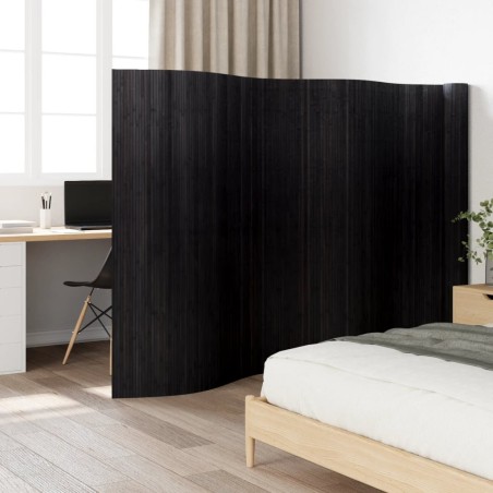 Cloison de séparation noir 165x800 cm bambou 