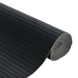 Cloison de séparation noir 165x800 cm bambou 