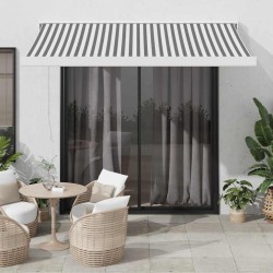 Auvent rétractable anthracite/blanc 3x2,5 m tissu et aluminium 