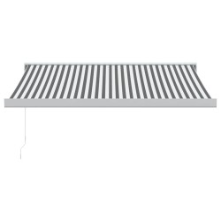 Auvent rétractable anthracite/blanc 3x2,5 m tissu et aluminium 
