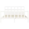 Cadre de lit sans matelas blanc bois de pin massif 