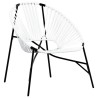 Lot de 3 Chaise de jardin noir et blanc résine tressée 