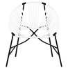 Lot de 3 Chaise de jardin noir et blanc résine tressée 