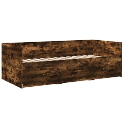Lit de jour avec tiroirs sans matelas chêne fumé 100x200 cm 