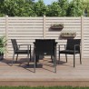 Ensemble à manger de jardin 5 pcs coussins résine tressée acier 