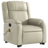 Fauteuil inclinable de massage électrique crème similicuir 