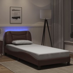 Cadre de lit avec LED sans matelas marron 80x200 cm 