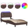 Cadre de lit avec LED sans matelas marron 80x200 cm 