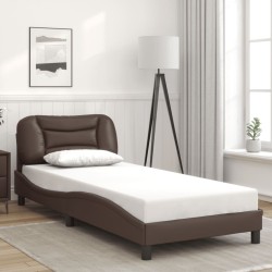 Cadre de lit avec LED sans matelas marron 80x200 cm 