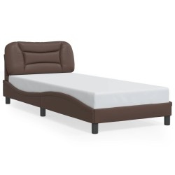 Cadre de lit avec LED sans matelas marron 80x200 cm 