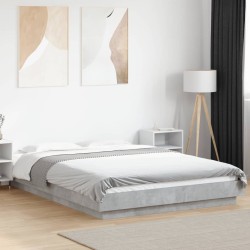 Cadre de lit sans matelas gris béton 120x190 cm 