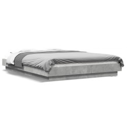 Cadre de lit sans matelas gris béton 120x190 cm 