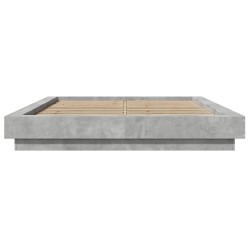 Cadre de lit sans matelas gris béton 120x190 cm 