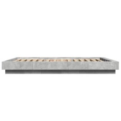 Cadre de lit sans matelas gris béton 120x190 cm 