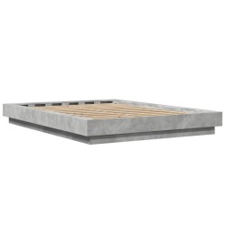 Cadre de lit sans matelas gris béton 120x190 cm 
